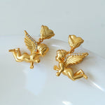 Vintage Elegant Cupid Angel Arrow Earrings - floysun