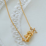 Vintage Elegant Cupid Angel Arrow Necklace - floysun