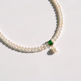 Vintage Emerald Elegance Double Pearl Necklace - floysun