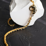 Vintage Enamel Tiger Necklace - floysun