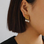 Vintage Freshwater Pearl Pendant Earrings - floysun