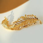 Vintage Gold Feather Brooch - floysun