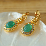 Vintage Green Crystal Earrings - floysun