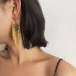 Vintage Matte Gold Wheat Tassel Earrings - floysun