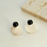 Vintage Red Agate Round Earrings