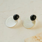 Vintage Red Agate Round Earrings