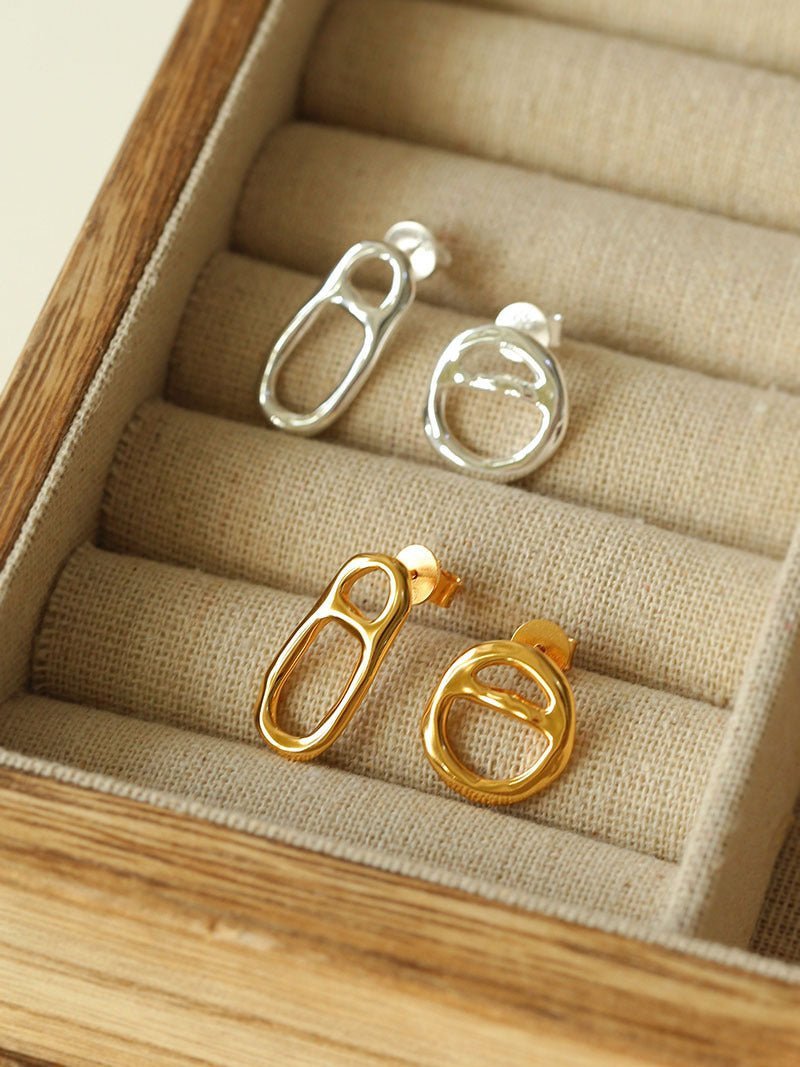 Vintage Simple 925 Silver Geometric Earrings - floysun