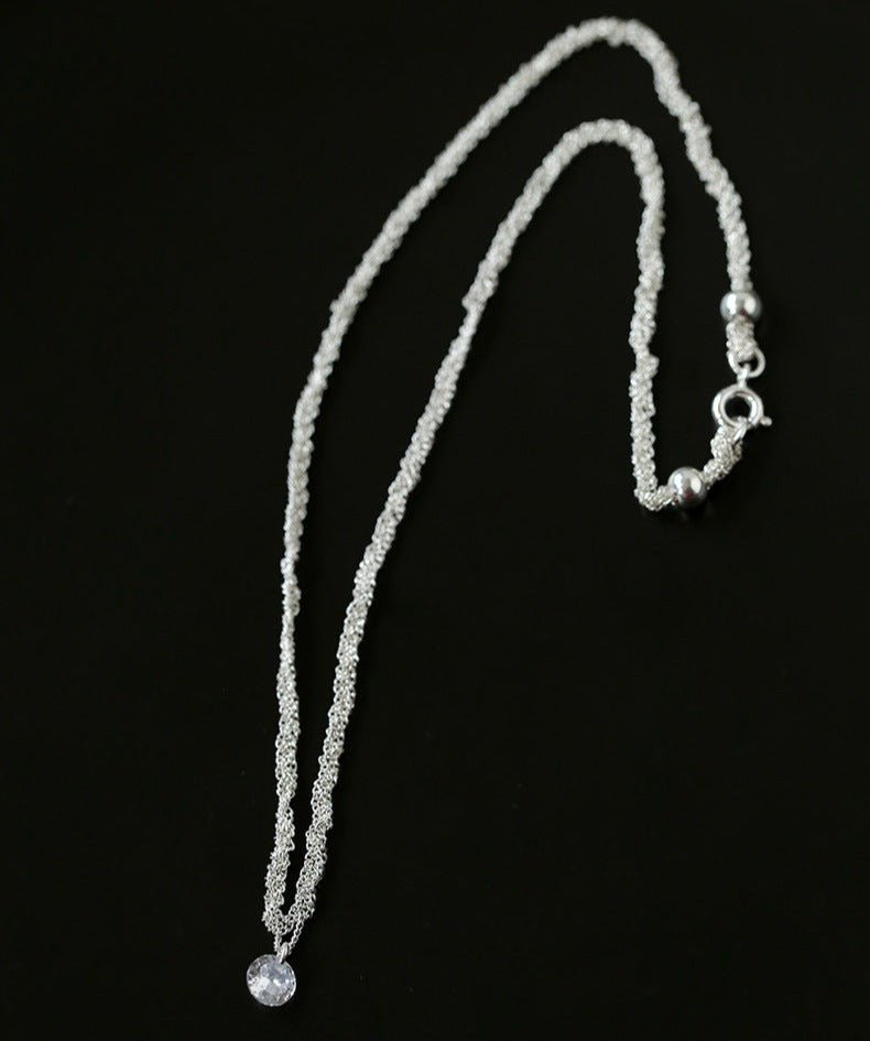 Weaving Sparkling Zircon Pendant Neckchain Necklace - floysun