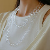 White Crystal Long Necklaces - floysun