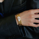 Wide Chain Baroque Pearl Bracelet - floysun