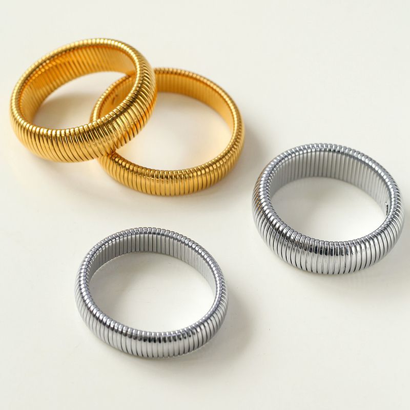 Wide Gold and Silver Striped Bracelet - floysun