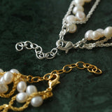 Wrapped Chain Wheat Ear Pearl Necklace - floysun