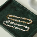 Wrapped Chain Wheat Ear Pearl Necklace - floysun