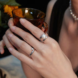 Simple Glossy Artificial Pearl Ring