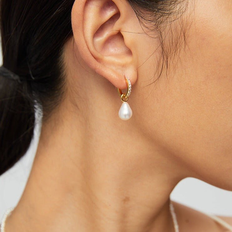 Zircon Natural Baroque Pearl Earrings - floysun
